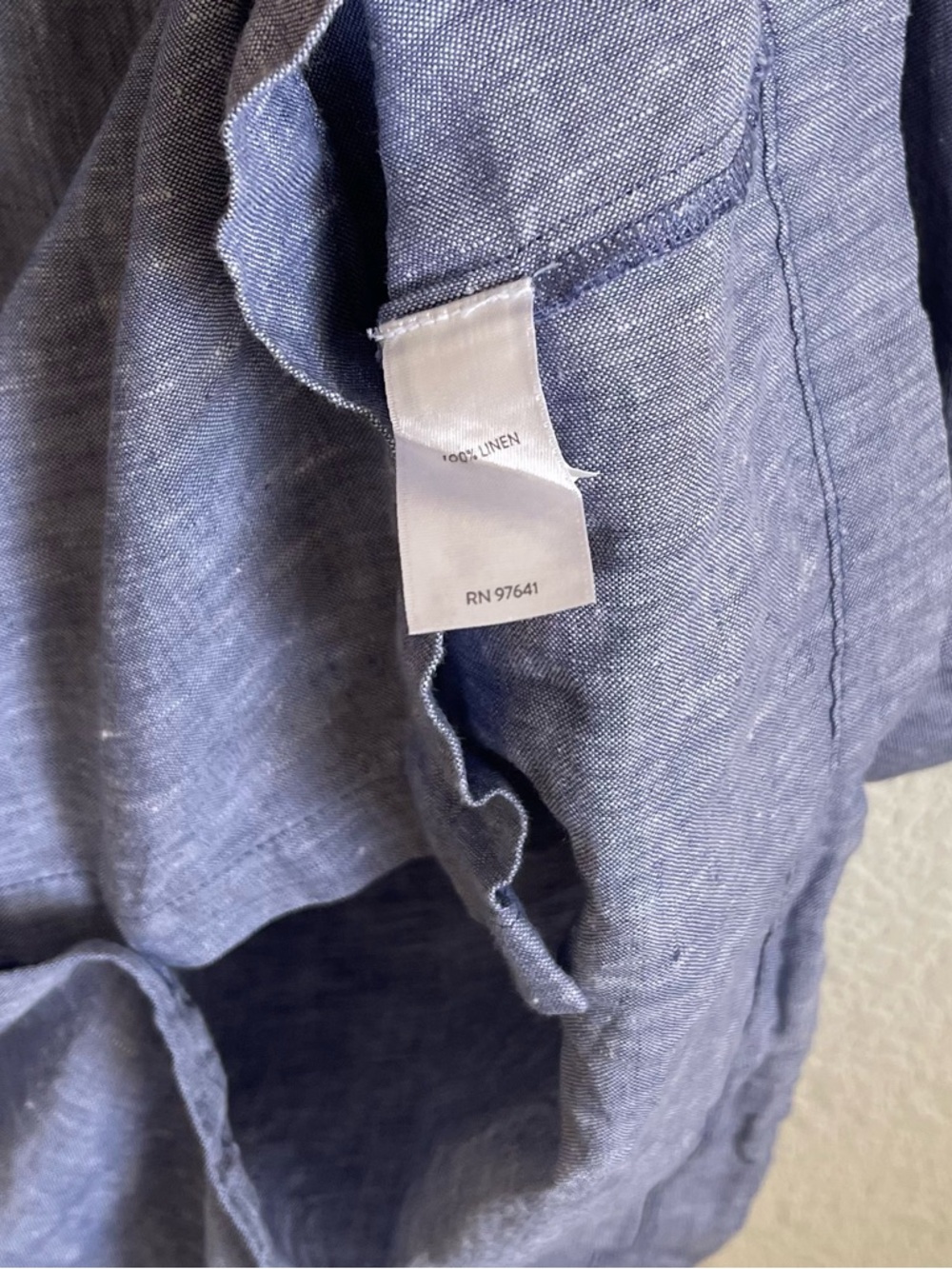 J. JILL Love Linen Short-Sleeve Button-Front Shirt Dress Heather Blue Size LP - Picture 4 of 4